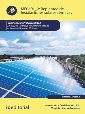 cover image of Replanteo de Instalaciones solares térmicas. ENAE020